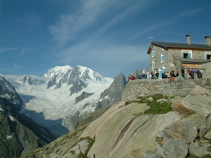 Refuge du Couvercle et Mont Blanc du Tacul